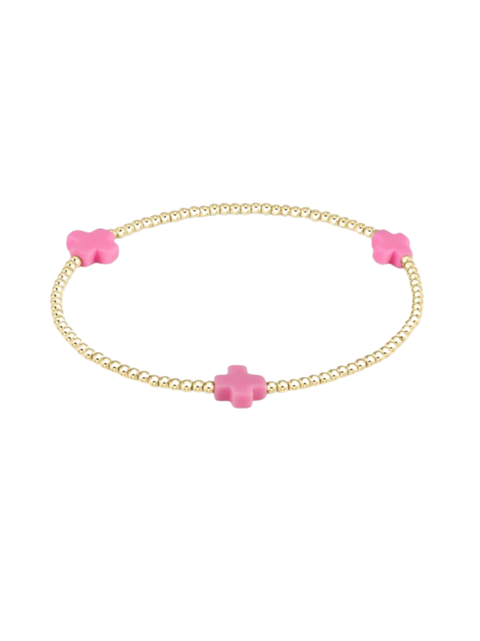 enewton Signature Cross Gold Pattern 2mm Bead Bracelet - Bright