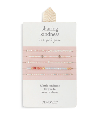 Sharing Kindess Bracelet Set of 5 - Multicolor Silver