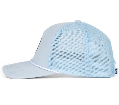 Fish Hippie Shiftless Trucker Hat - Gray and Light Blue