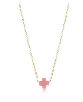 enewton Signature Cross Gold 16" Necklace - Pink