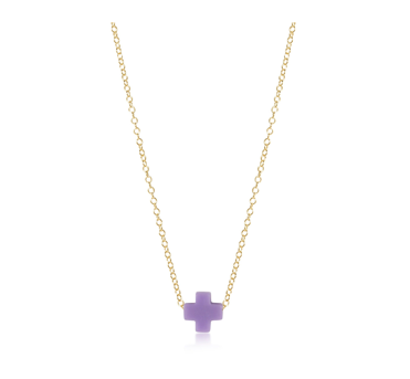 enewton Signature Cross Gold 16" Necklace - Purple
