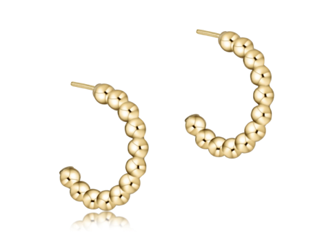 enewton Beaded Classic 1" Gold Hoop Earrings 3mm