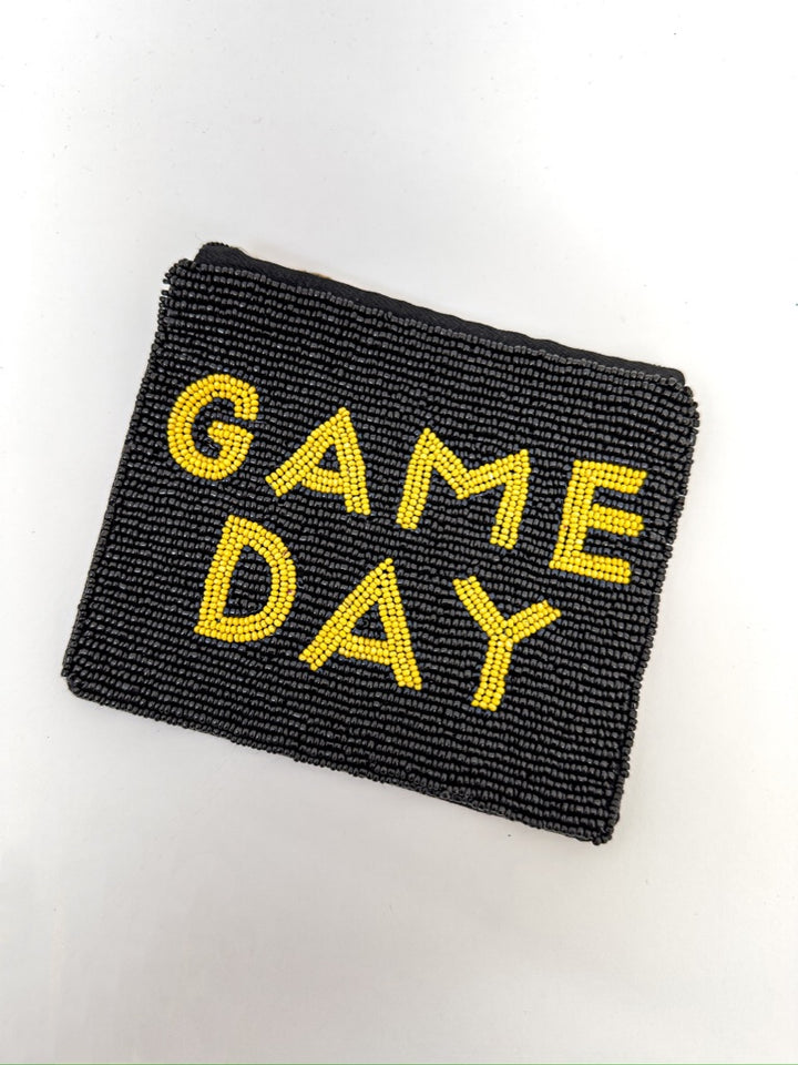Game Day Beaded Coin Pouch