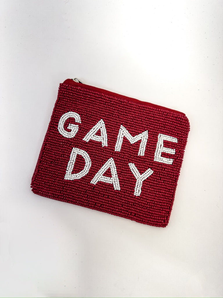 Game Day Beaded Coin Pouch