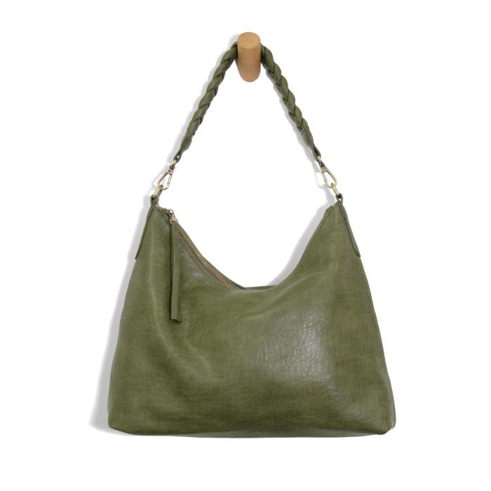 Slouchy Olive Hobo Crossbody Bag