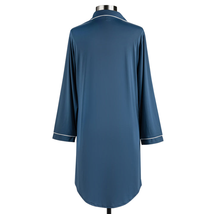 Long Sleeve Cooling Night Shirt - Navy