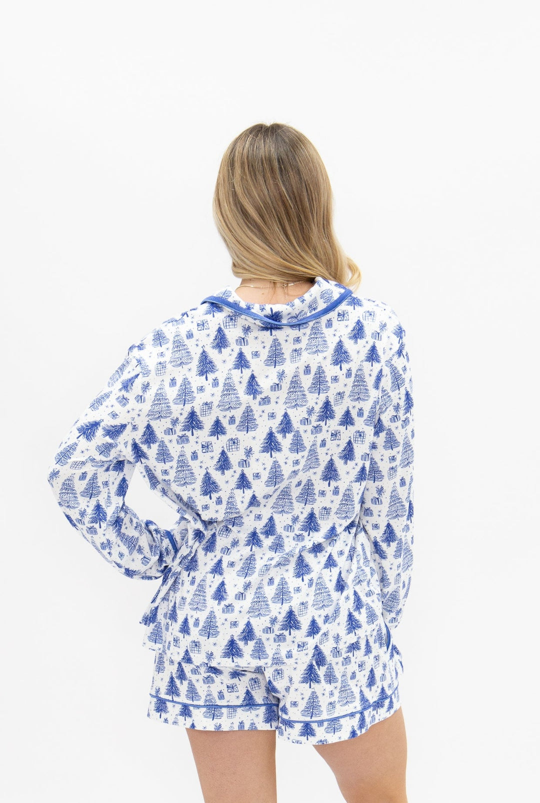 Blue Christmas Tree PJ Set