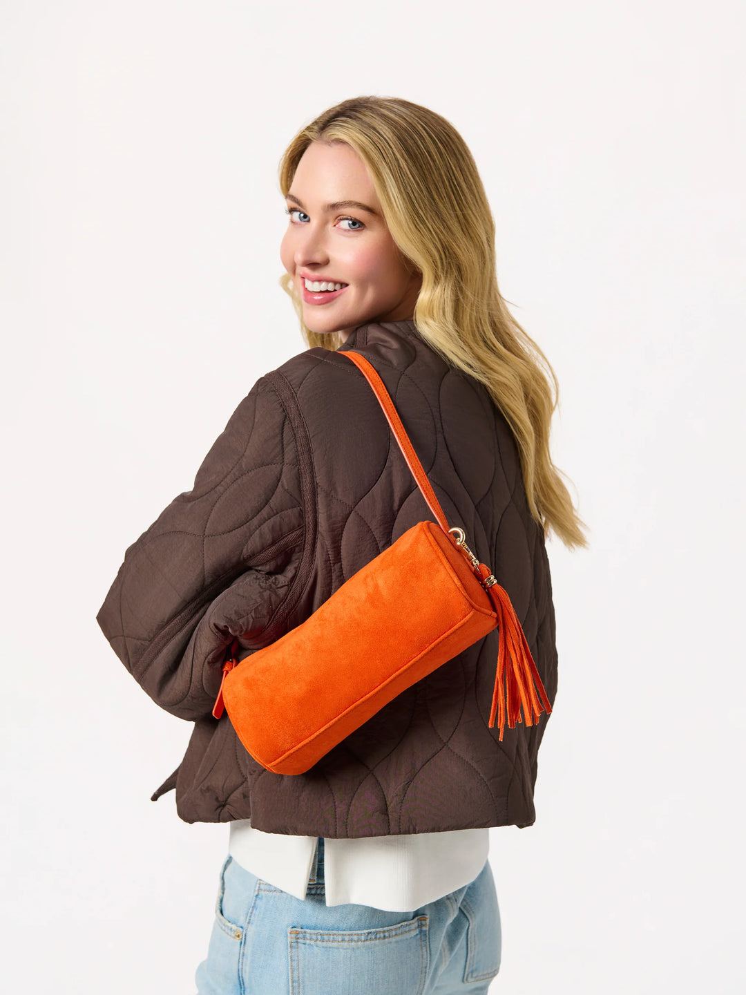 Kylie Barrel Shoulder Bag - Orange