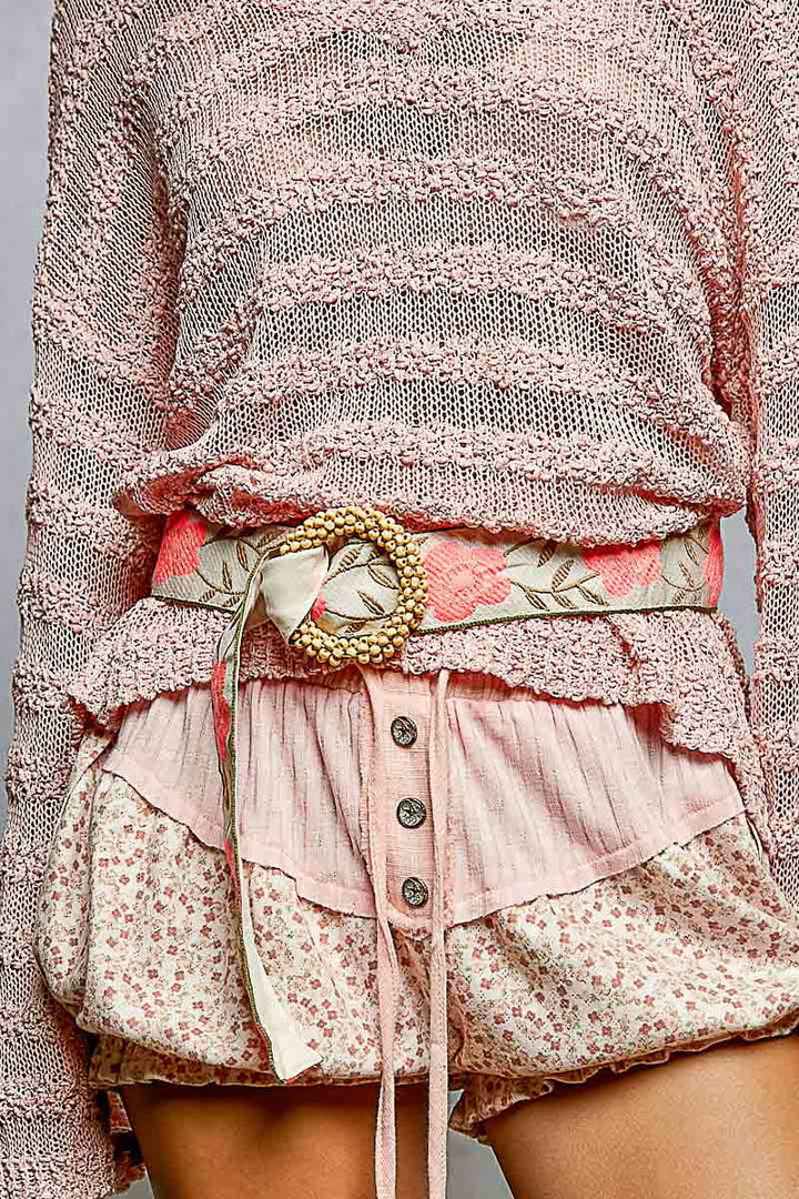 Cream &amp; Neon Floral Belt