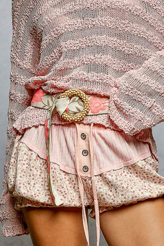 Cream &amp; Neon Floral Belt