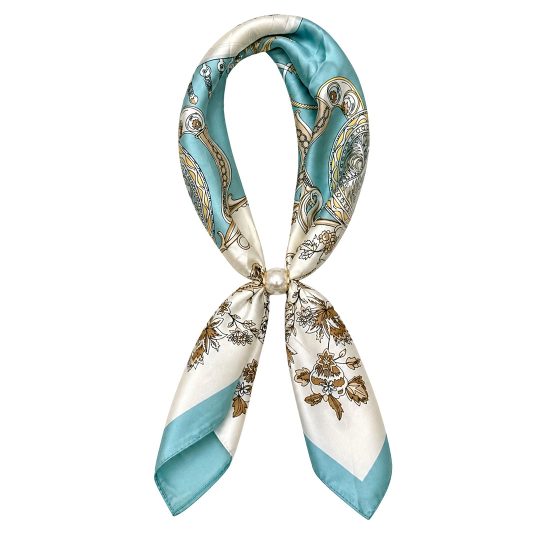 Decorative scarf with floral pattern on a white background