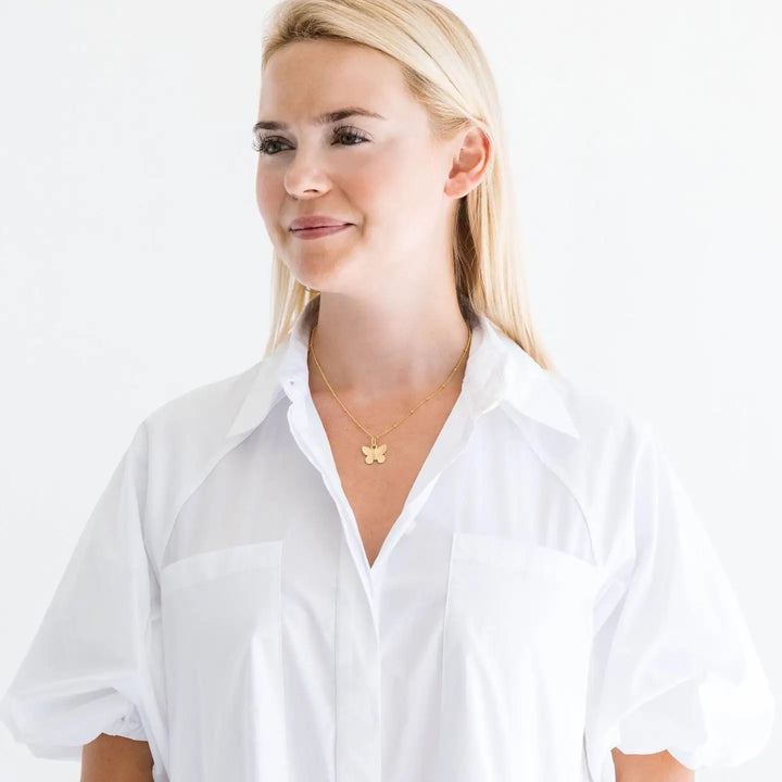 Susan Shaw Dainty Butterfly Necklace - Gold