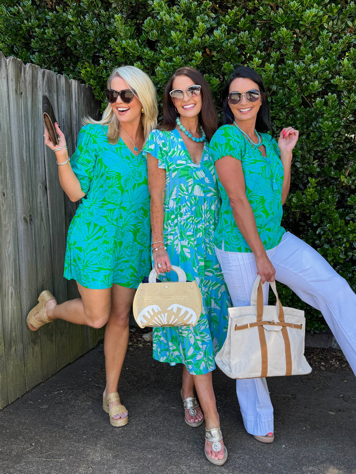 la mer luxe Morgan Dress - Green Mykonos-Final Sale