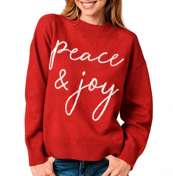 Peace &amp; Joy Sweater - Red