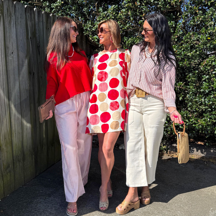 JBD High Rise Cropped Wide Leg Off-White Jeans