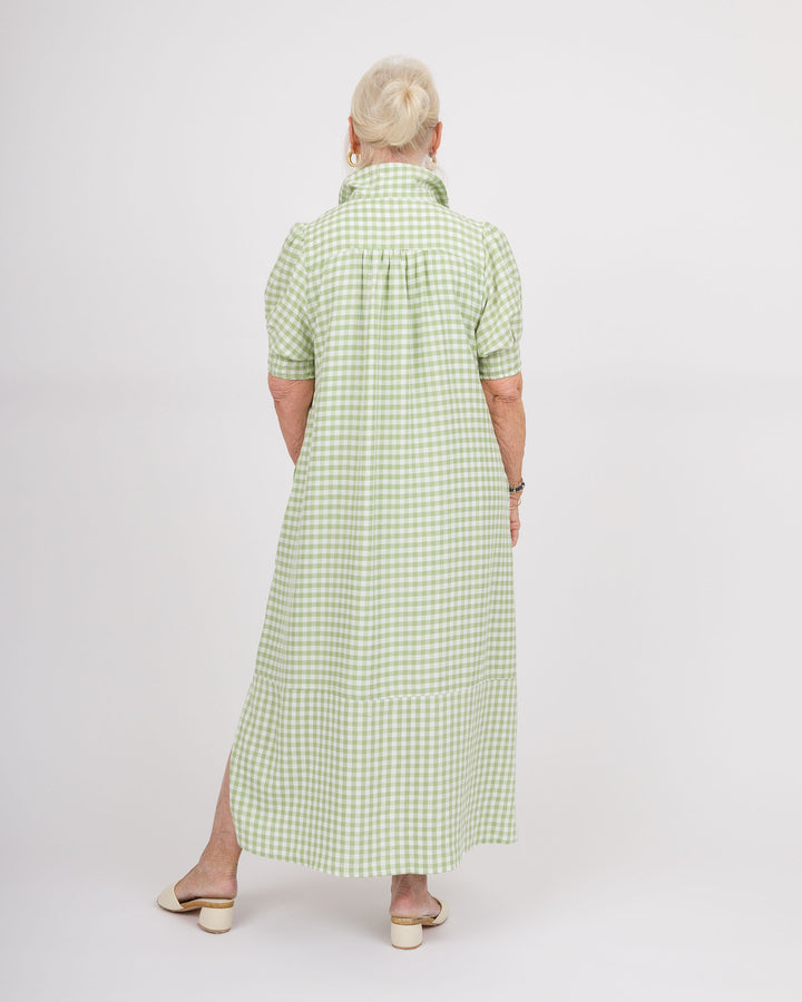 Dansby Dress - Green Dots