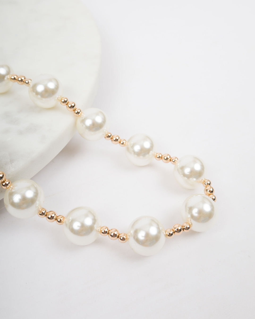 20mm Gold Pearl Ball Necklace
