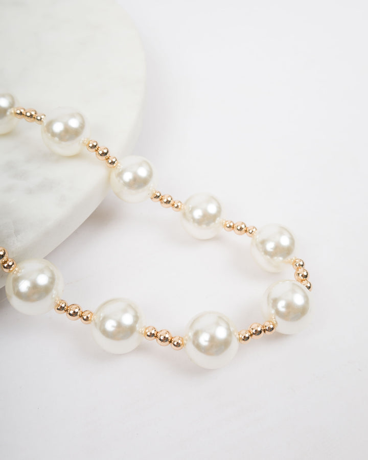 20mm Gold Pearl Ball Necklace