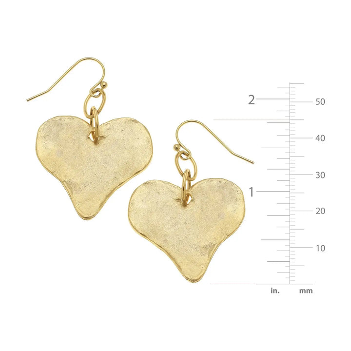Susan Shaw Heart Earrings - Gold