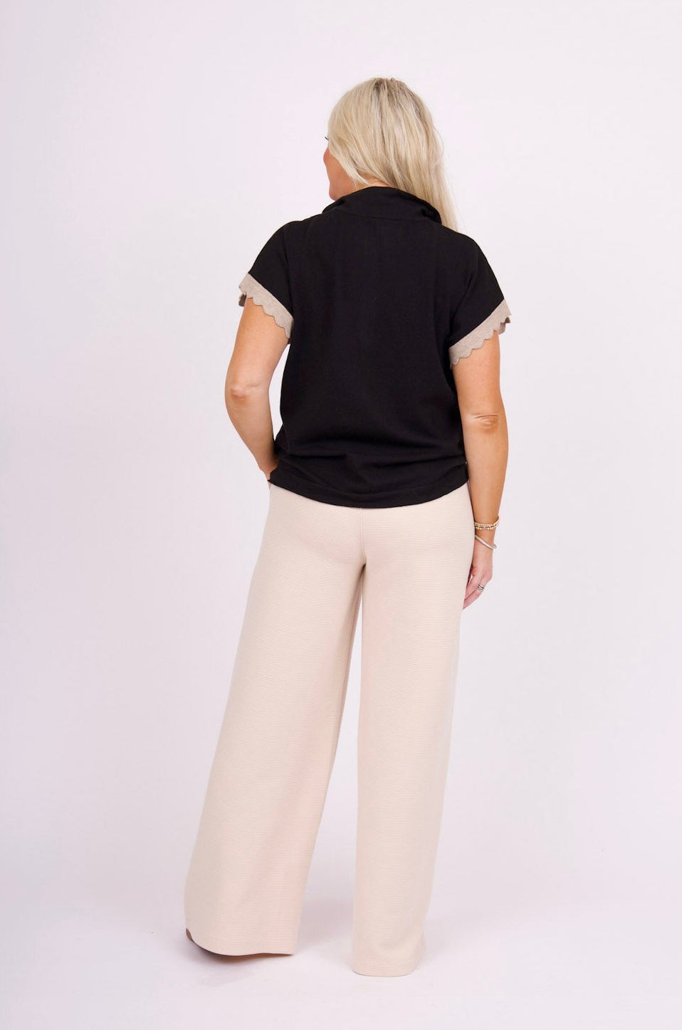 Dinah Scalloped Top - Black