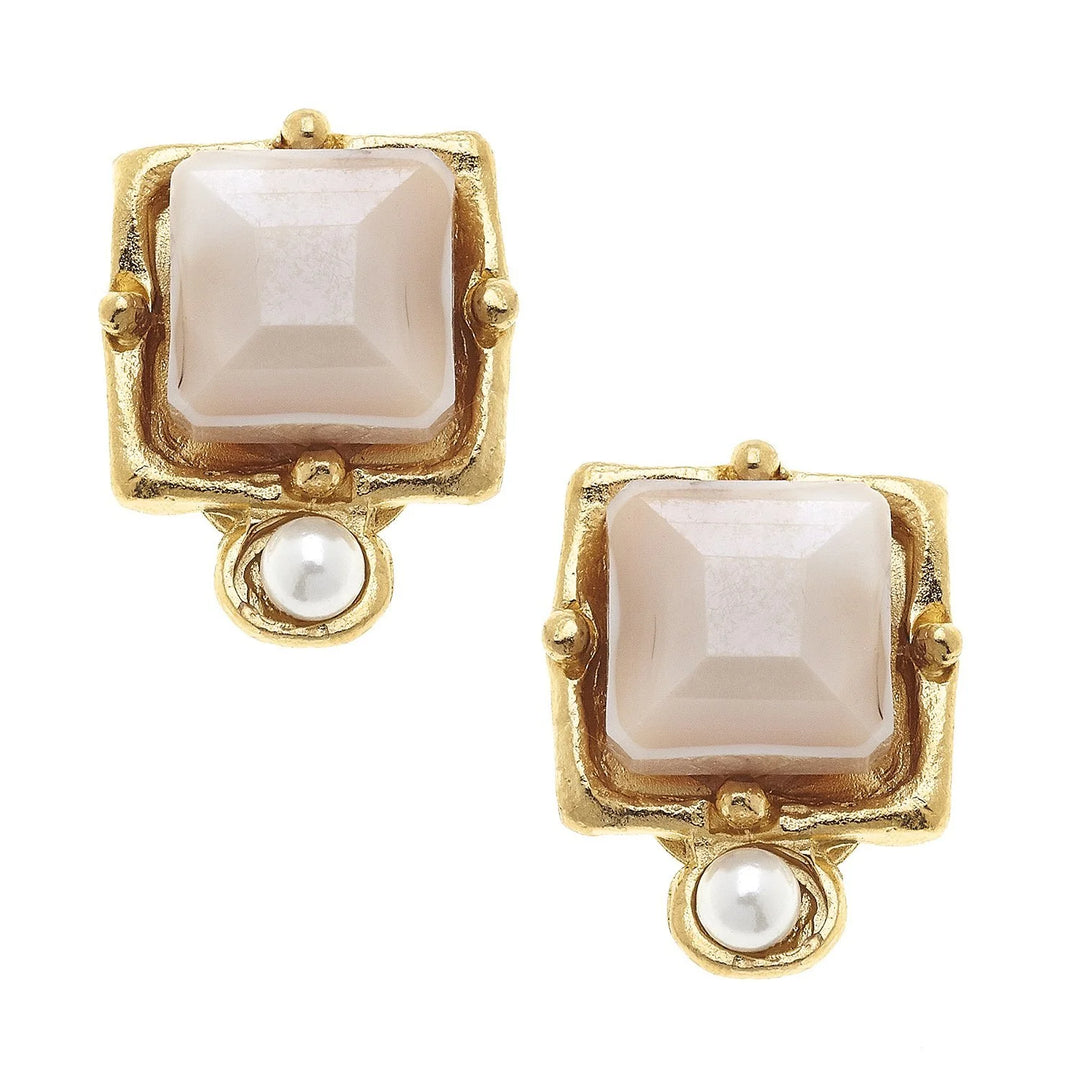 Susan Shaw London Studs - Blush Crystal