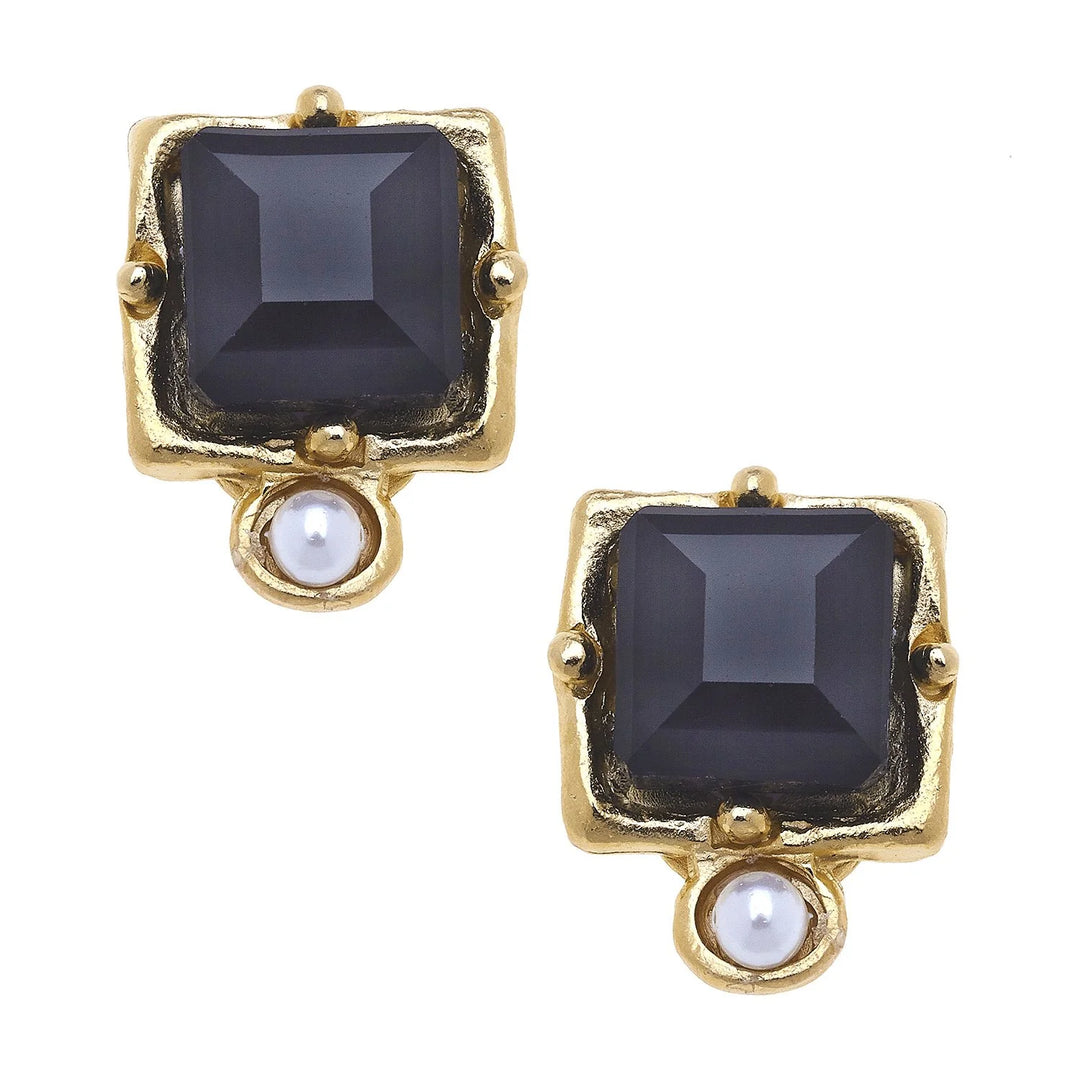 Susan Shaw London Studs - Black
