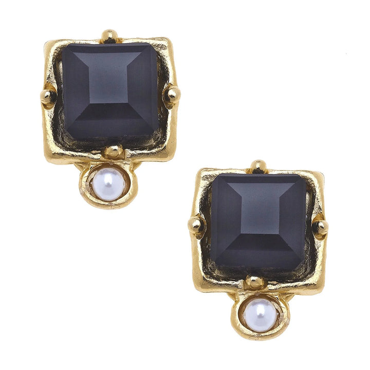 Susan Shaw London Studs - Black