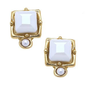 Susan Shaw London Studs - White Crystal
