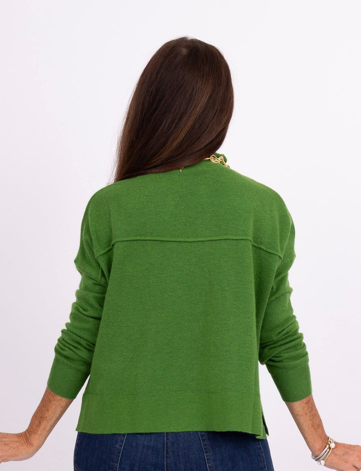Moss Green Mock Neck Sweater
