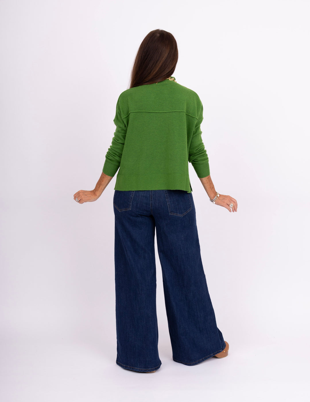 Moss Green Mock Neck Sweater
