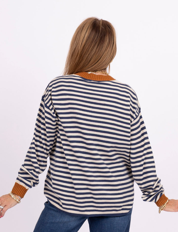 Marley Sweater - Navy + Sand