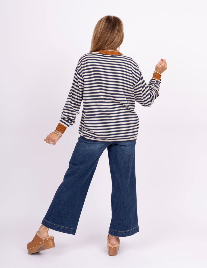 Marley Sweater - Navy + Sand