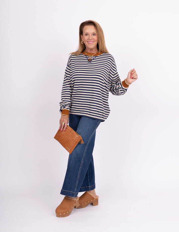 Marley Sweater - Navy + Sand