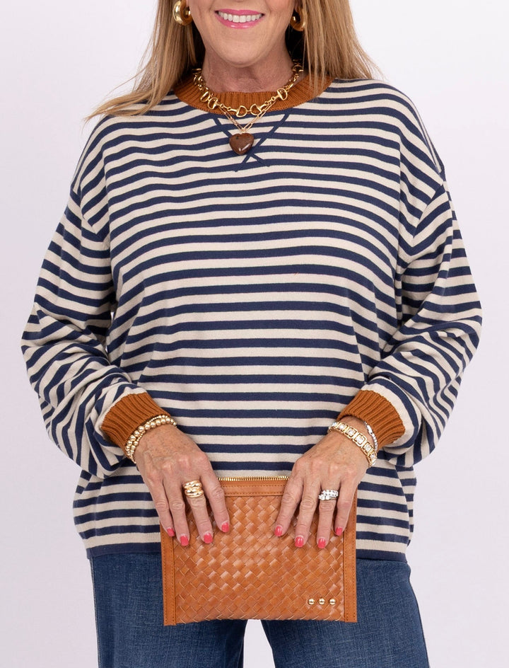 Marley Sweater - Navy + Sand