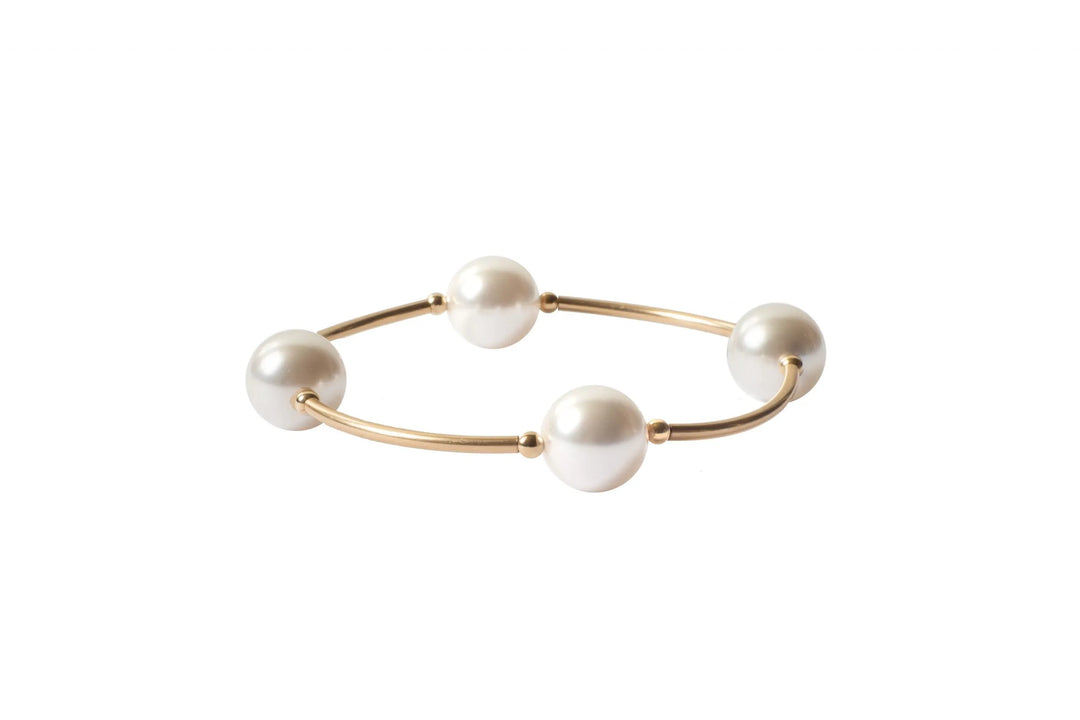 Blessing Bracelet -  Gold with White Pearl
