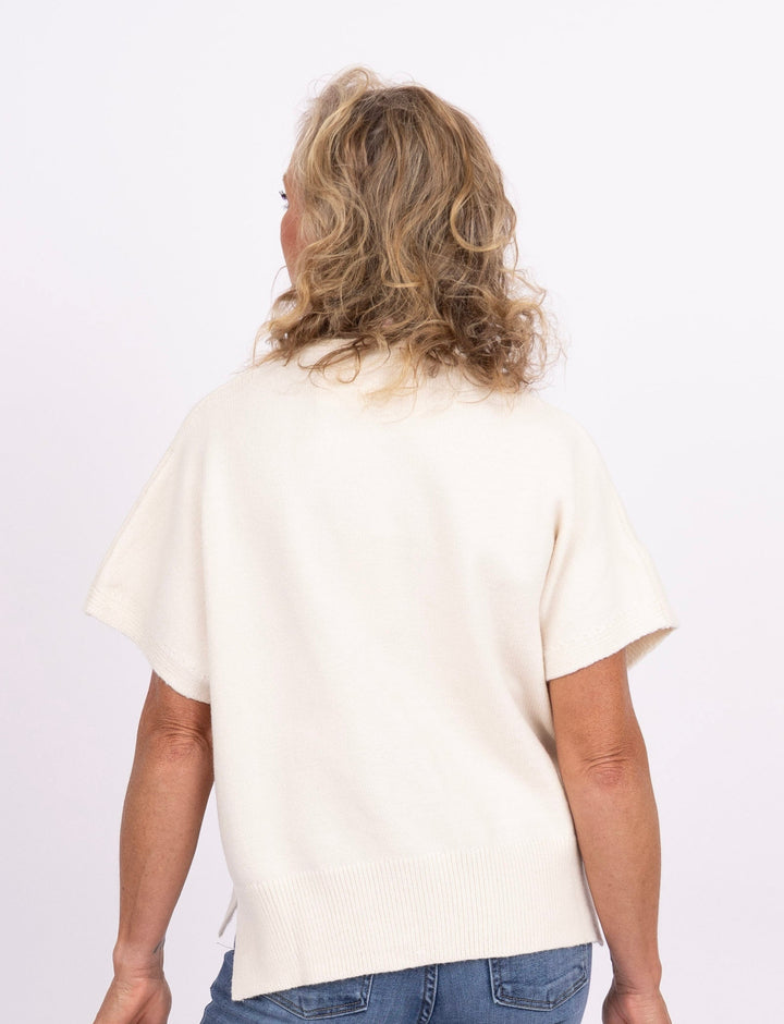 Medra Off-White Short Sleeve Sweater