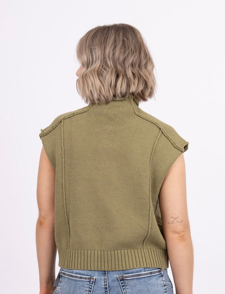 Deb Mock Neck Sweater - Dry Herb