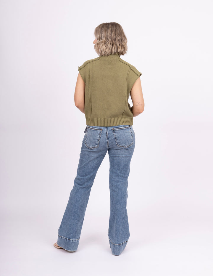 Deb Mock Neck Sweater - Dry Herb