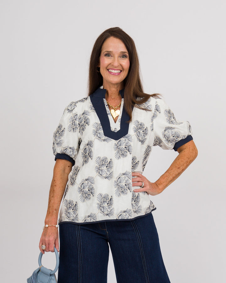 Embroidered Top - Off-White