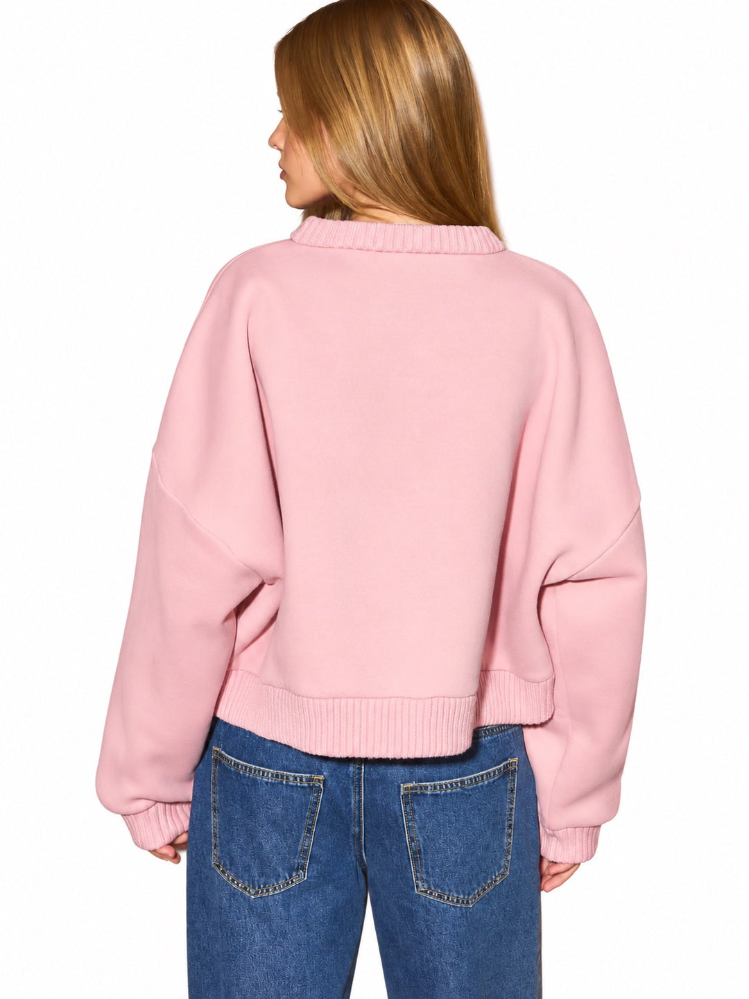 Pink Joyful Cropped Sweatshirt