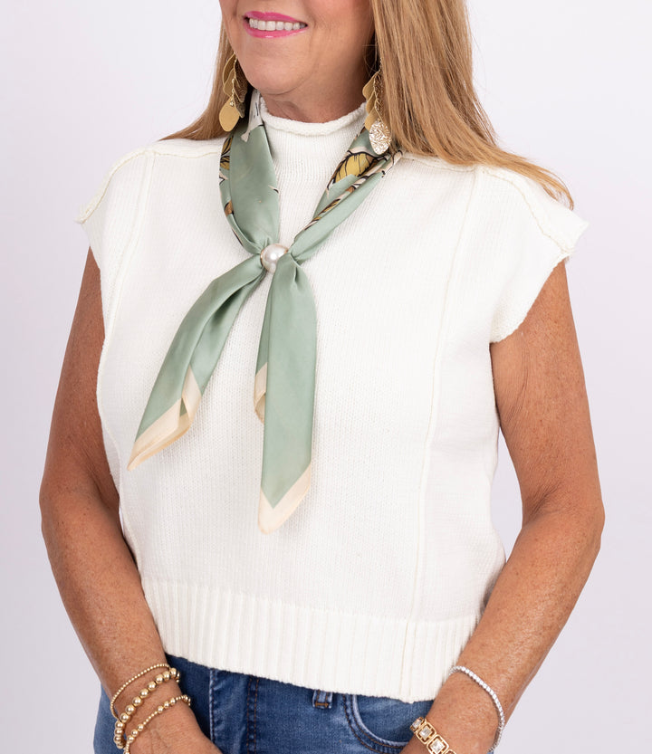 Deb Mock Neck Sweater - Off-White