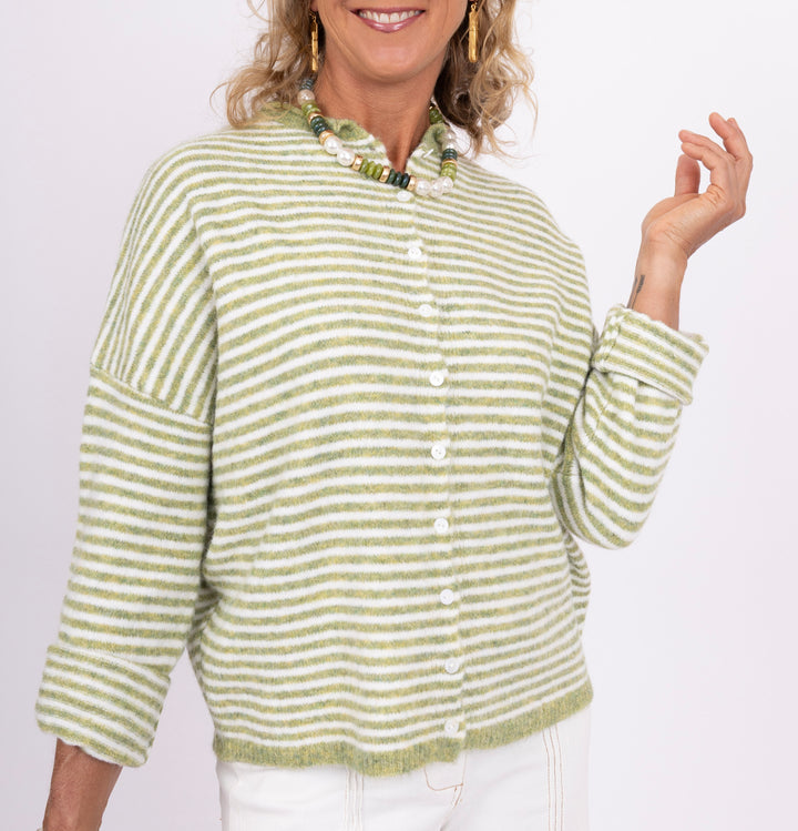 Avocado Striped Cardigan