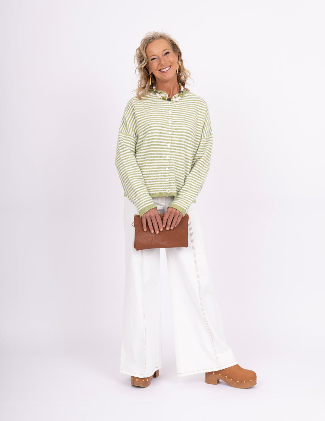 Avocado Striped Cardigan