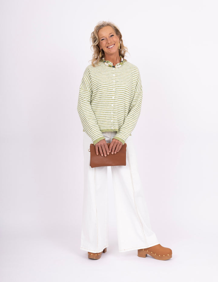 Avocado Striped Cardigan