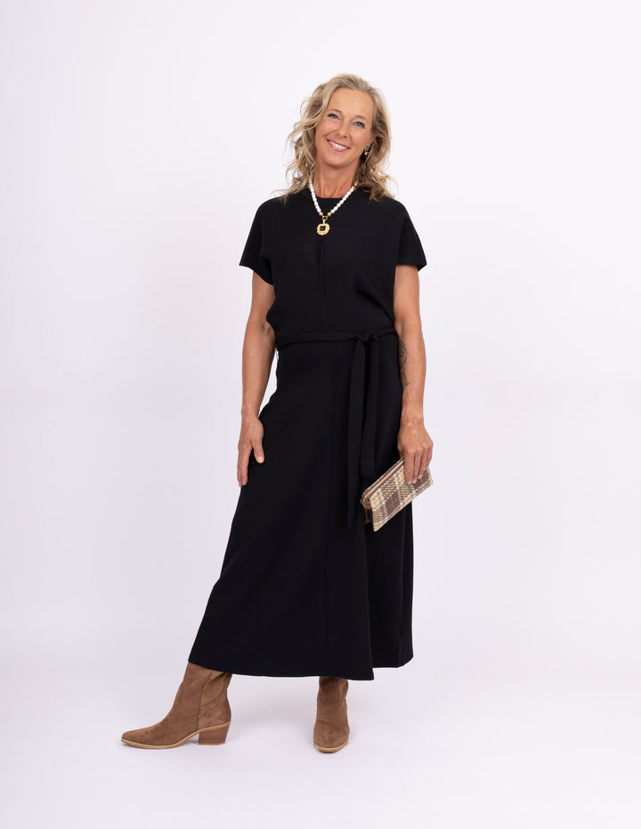 Spanx Air Essentials Draped Maxi Dress - Very Black