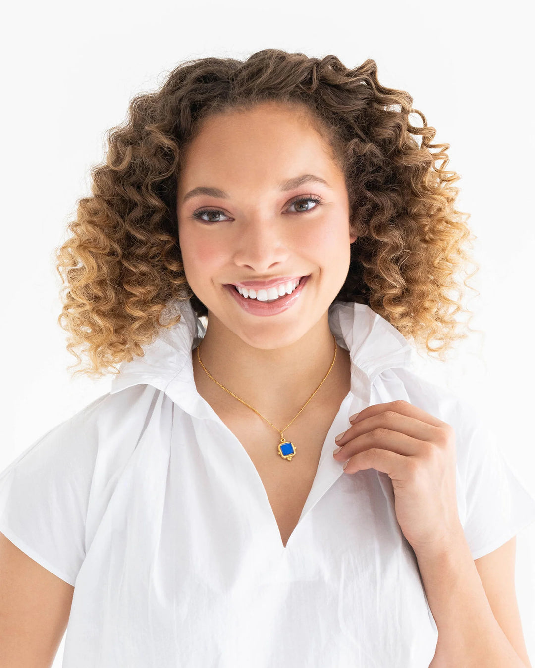 Susan Shaw Charlotte Dainty Necklace - Classic Blue