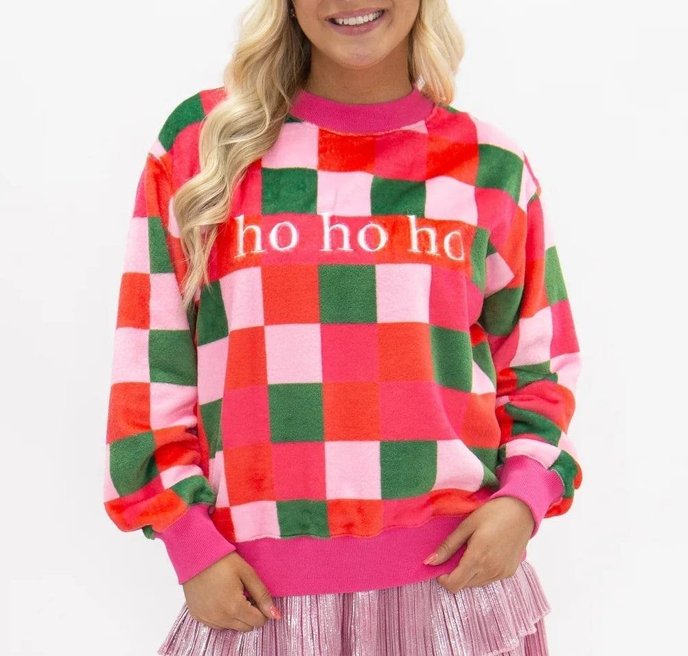 Ho Ho Ho Checkered Sweatshirt