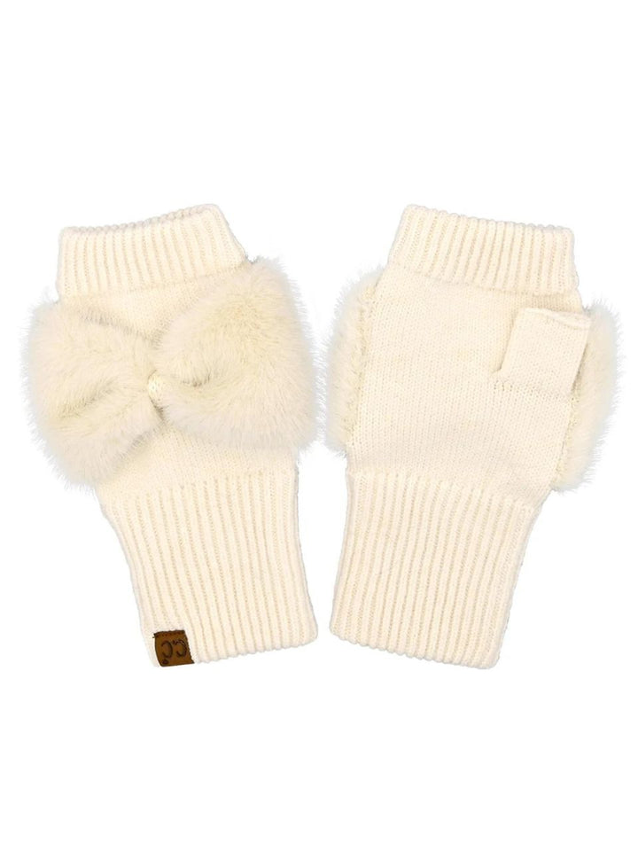 C.C Gloves Beige Bow