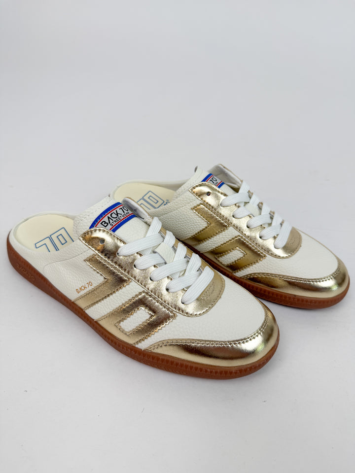 EASTER in METALLIC GOLD Backless Sneakers