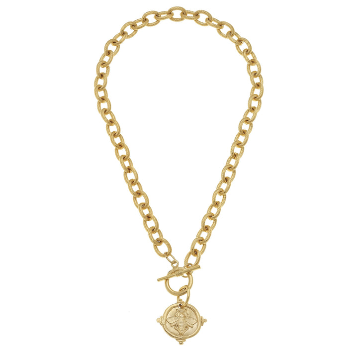 Susan Shaw Bee Intaglio Toggle Necklace